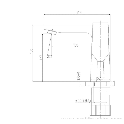 Bathroom sanitary ware sink faucet tap